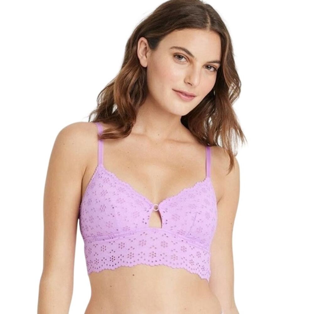 New Colsie Light Purple Eyelet Bralette Small